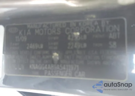 2010 Kia Optima Lx z USA, uszkodzony, nr VIN KNAGG4A89A5411971